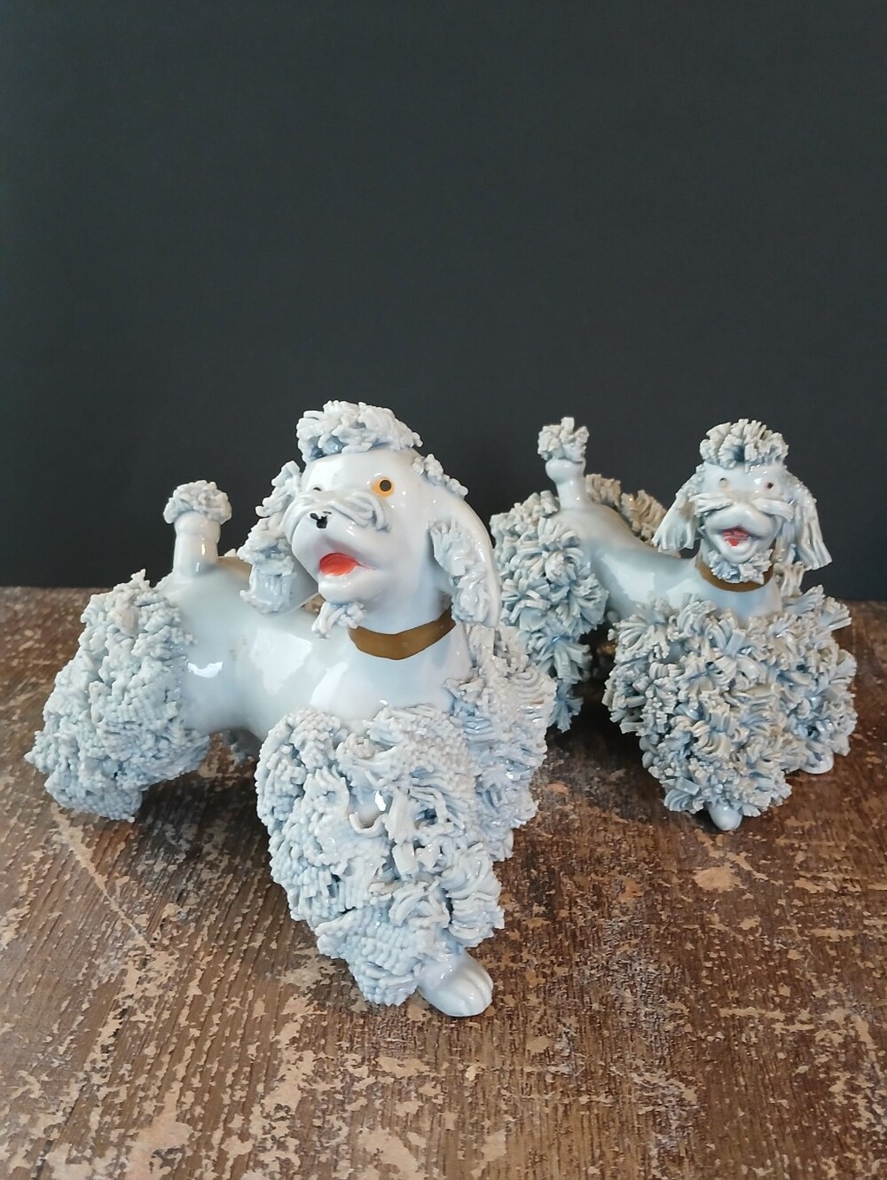 Vintage 50's Lt. Blue Spaghetti Poodles